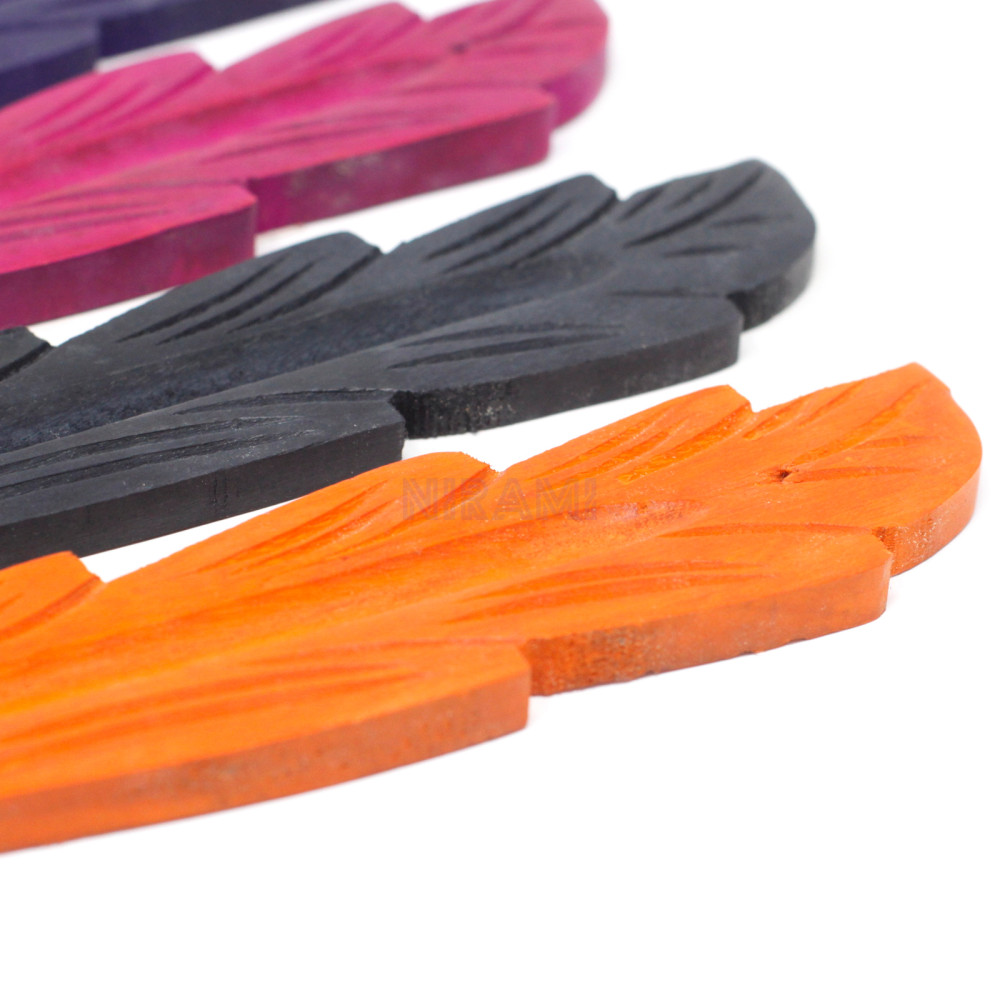 Porta incenso de Color Hoja 10" - Madera de Mango