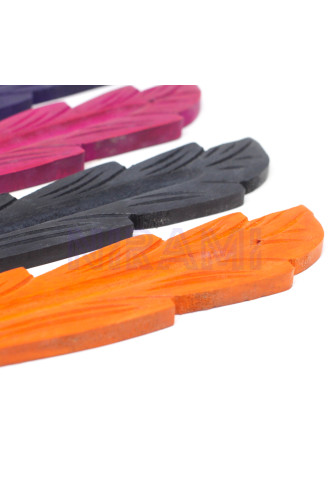 Porta incenso de Color Hoja 10" - Madera de Mango