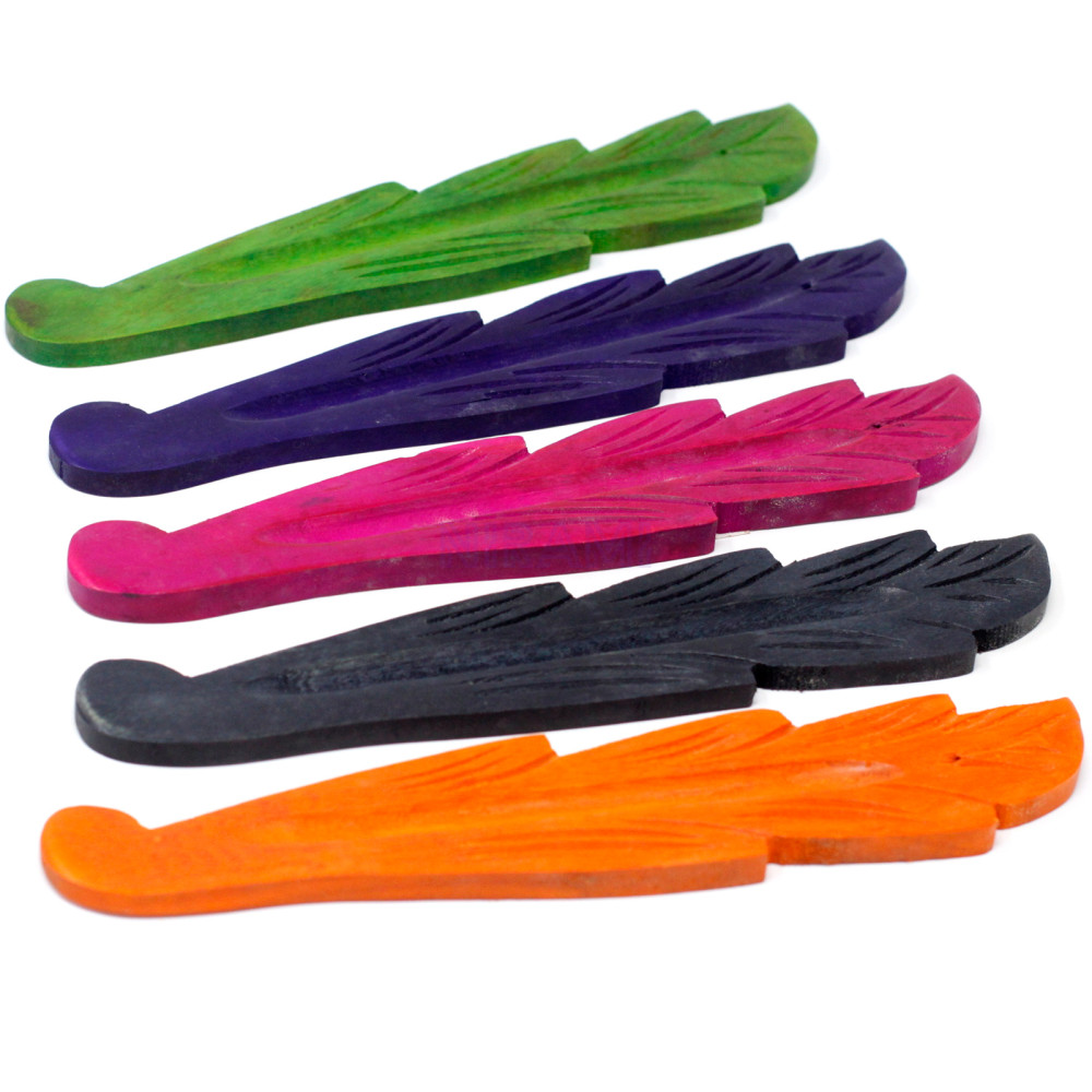 Porta incenso de Color Hoja 10" - Madera de Mango