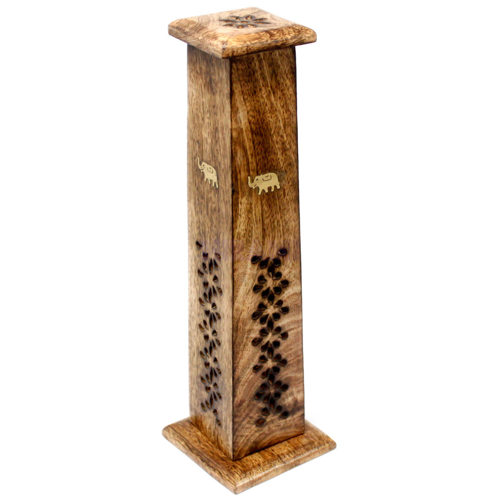 Caja Torre de Incienso Cónica - Madera de Mango