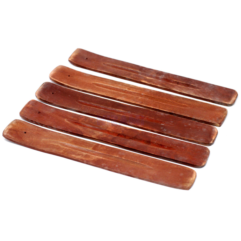 Porta incienso liso de madera de mango