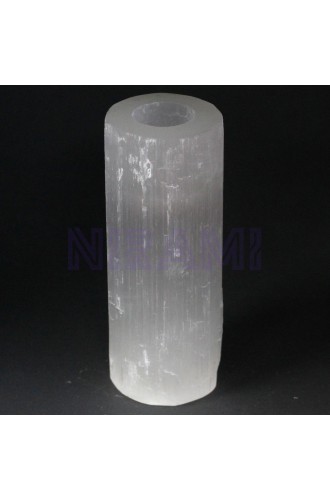 Candelabro Selenita cilindro- 20 cm