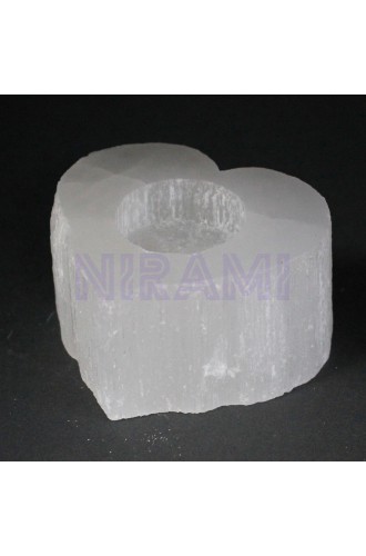 Candelero Selenite corazón