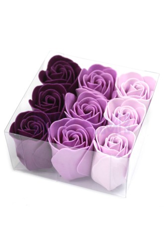 Set de 9 flores de Jabón - rosas lavanda