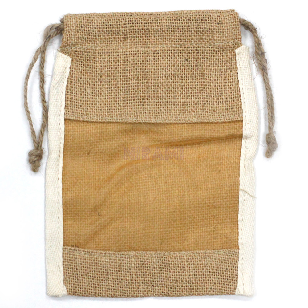 Bolsa Mediana de Yute Lavada - 21x15cm