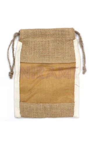 Bolsa Mediana de Yute Lavada - 21x15cm