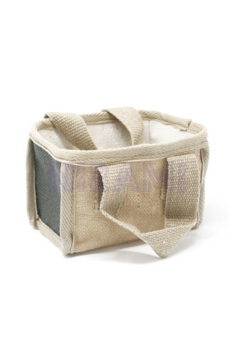 Cesta pequeña de yute - 16x10x12cm - Gris