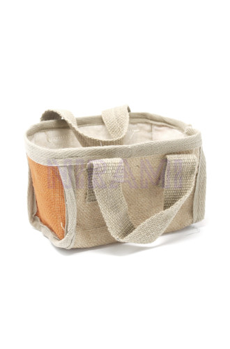 Cesta pequeña de yute - 16x10x12cm - Naranja