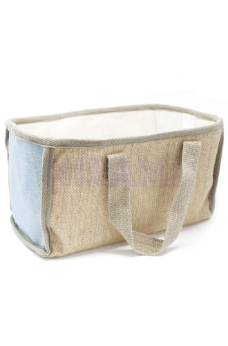 Cesta grande de yute - 33x18x20cm - Azul