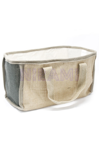 Cesta grande de yute - 33x18x20cm - Gris