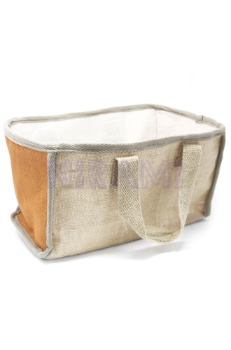 Cesta grande de yute - 33x18x20cm - Naranja