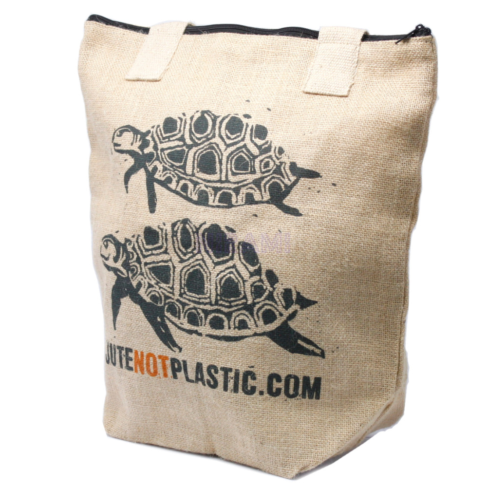 Bolso de yute ecológico - Dos tortugas (4 diseños surtidos)