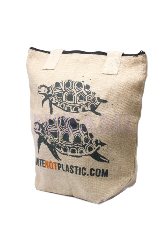 Bolso de yute ecológico - Dos tortugas (4 diseños surtidos)