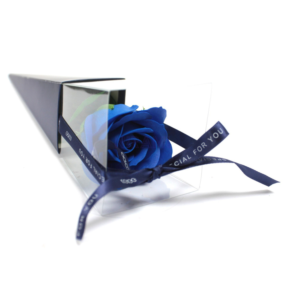 Flor de Jabon Rosa simple - rosa azul