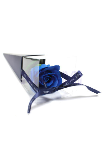 Flor de Jabon Rosa simple - rosa azul