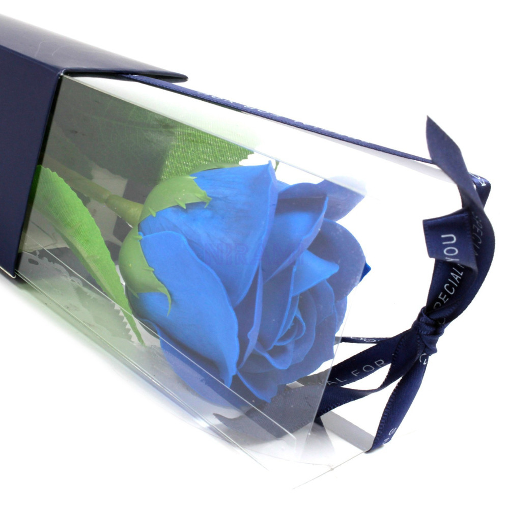 Flor de Jabon Rosa simple - rosa azul