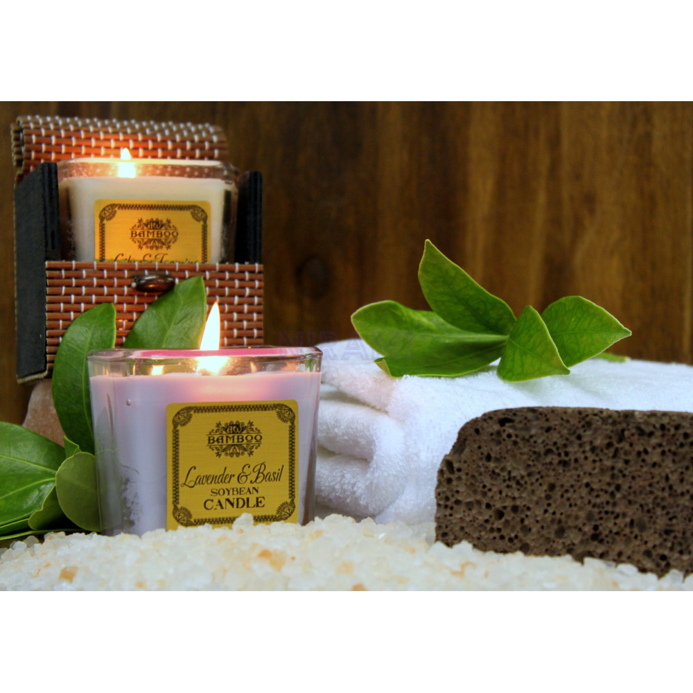 Lavanda y albahaca Vela de Cera de Soja 