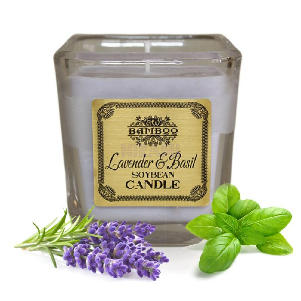 Lavanda y albahaca Vela de Cera de Soja 