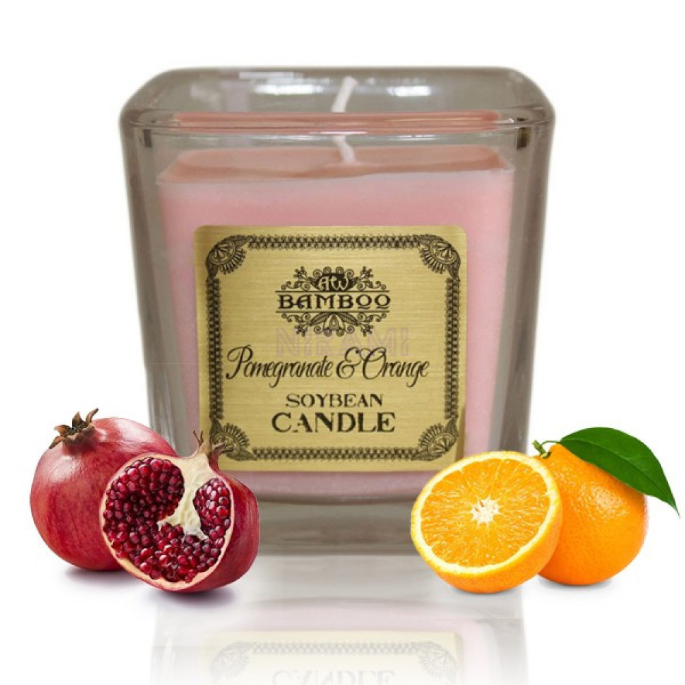 Granada y naranja Vela de Cera de Soja 