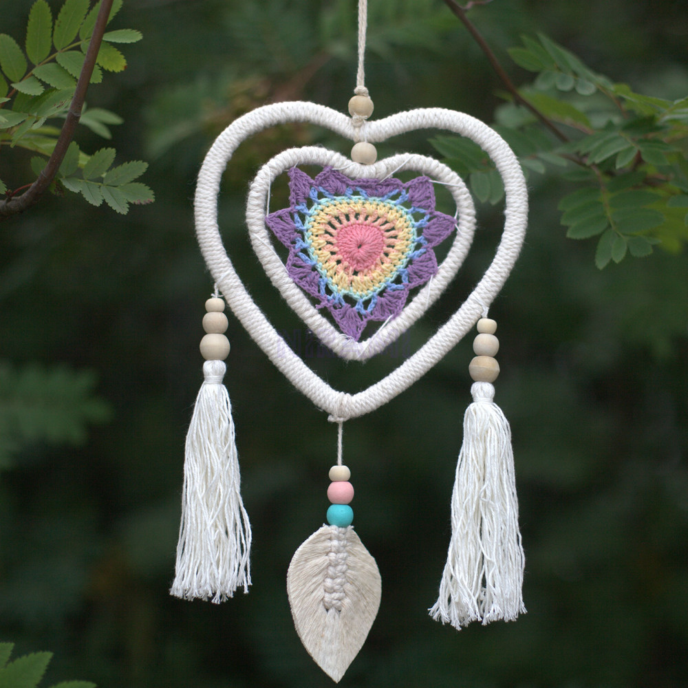 Atrapasueños de Bali - Corazón Multicolor Mediano