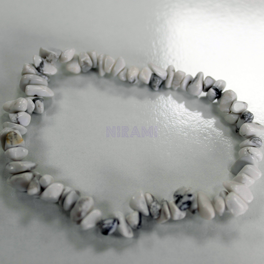 Jaspe blanco Pulsera Fragmentos de Piedras Preciosas 