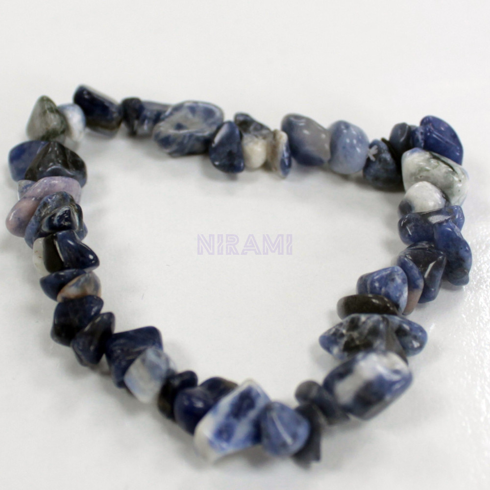 Sodalita Pulsera Fragmentos de Piedras Preciosas 
