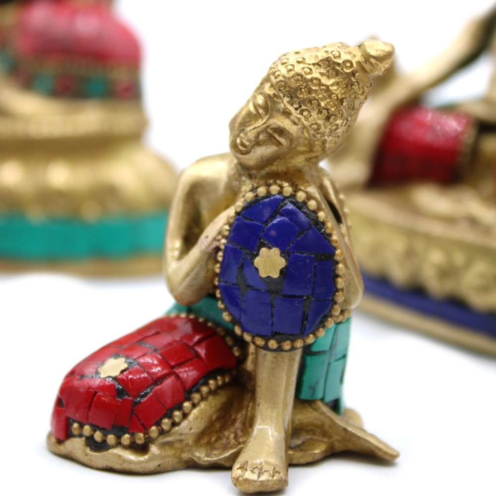 Figura de Buda de Latón - Pensando - 6.5 cm