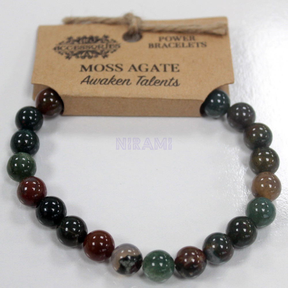 Ágata de musgo Brazalete de Energía 