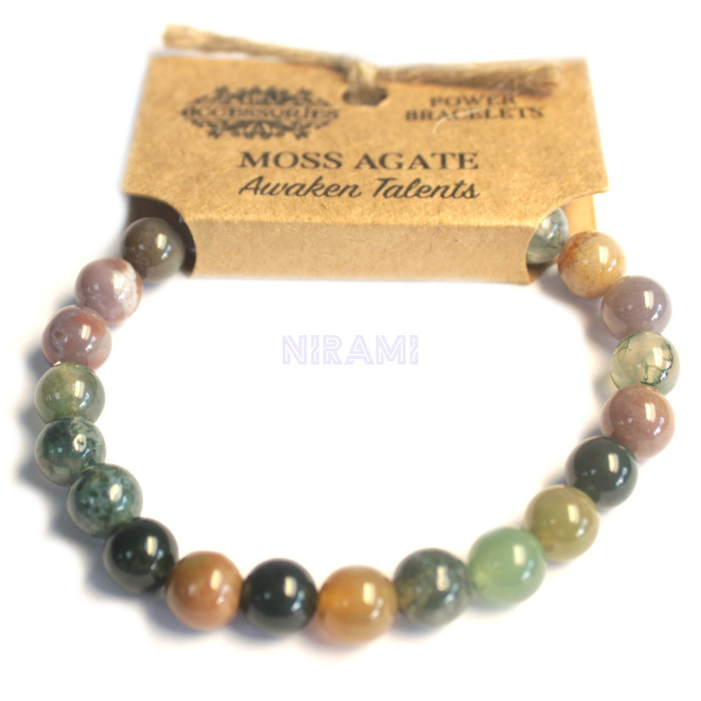 Ágata de musgo Brazalete de Energía 