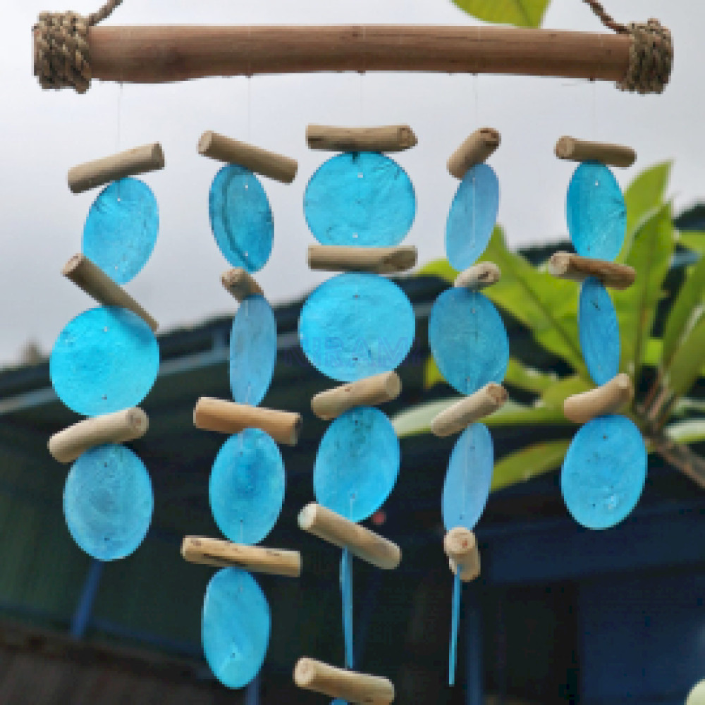 Carillón de madera flotante - Azul