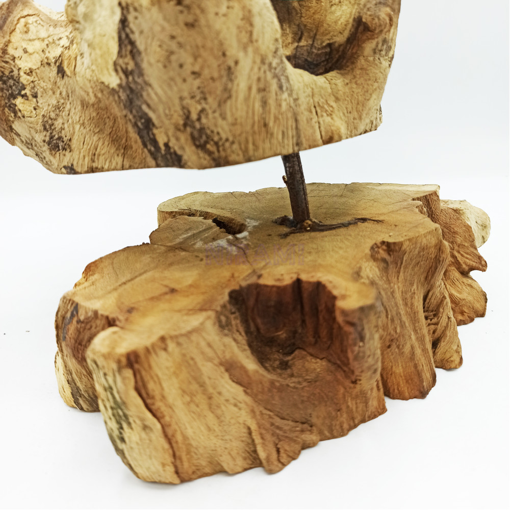 Vidrio fundido sobre madera con soporte - Cuenco grande