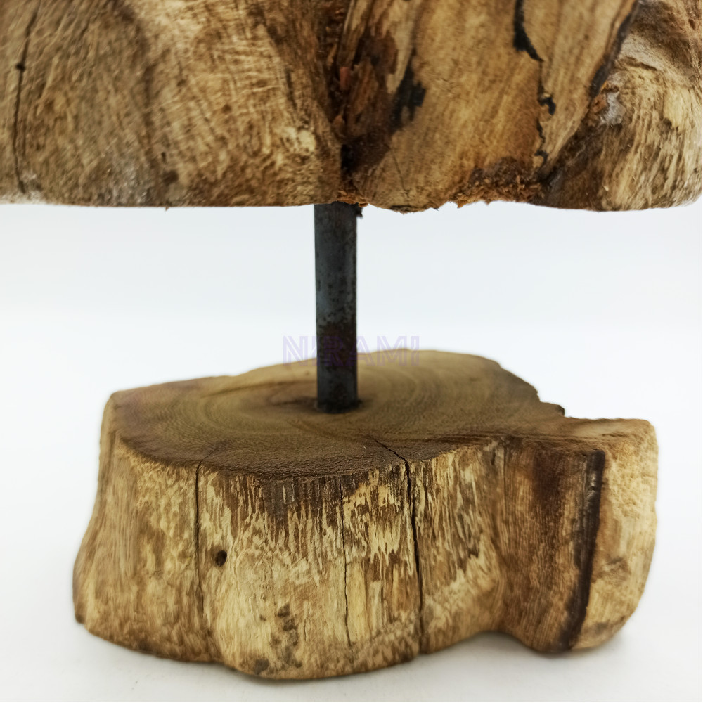 Vidrio fundido sobre madera con soporte - Cuenco mediano