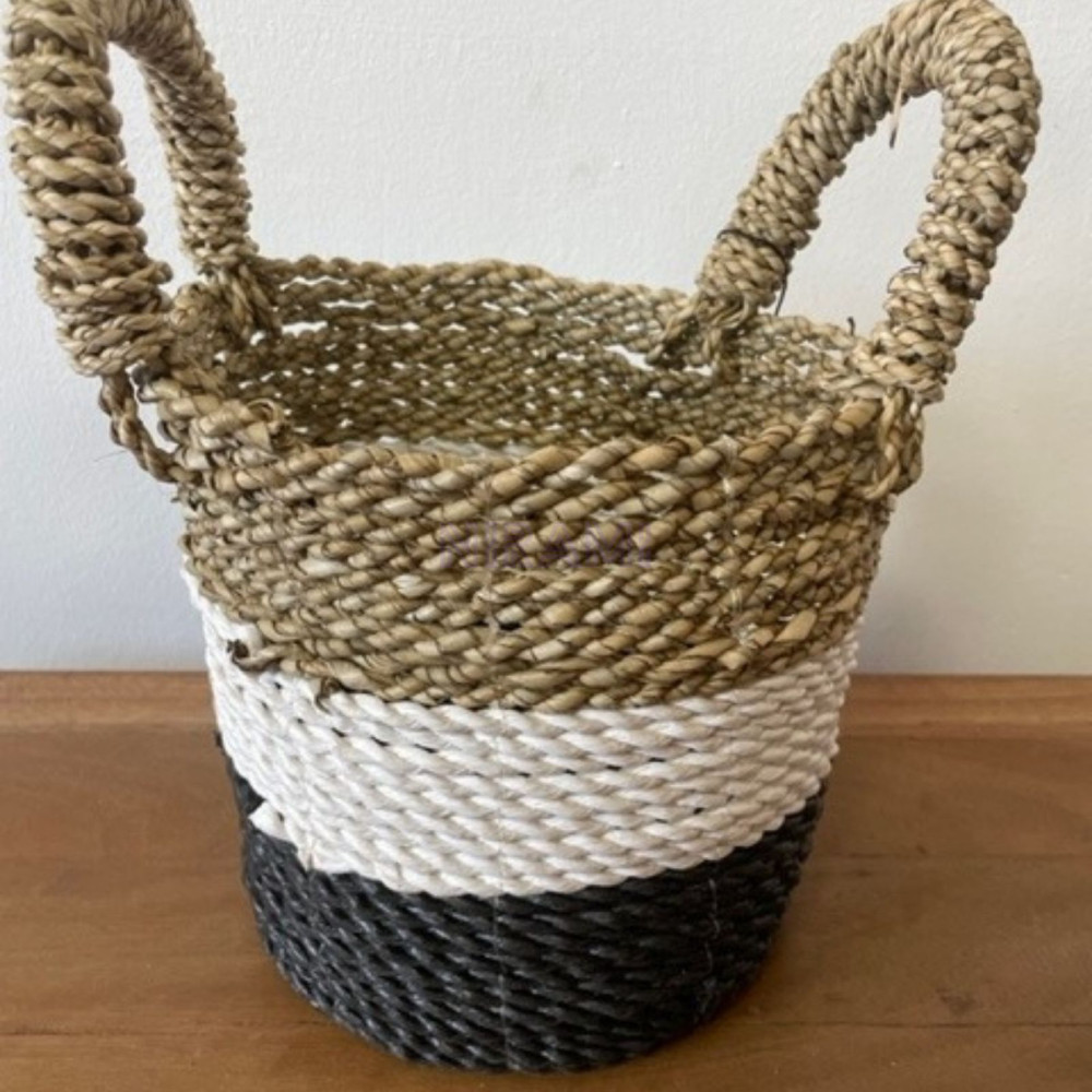 Juego de cestas de algas marinas - Gris oscuro / Blanco / Natural