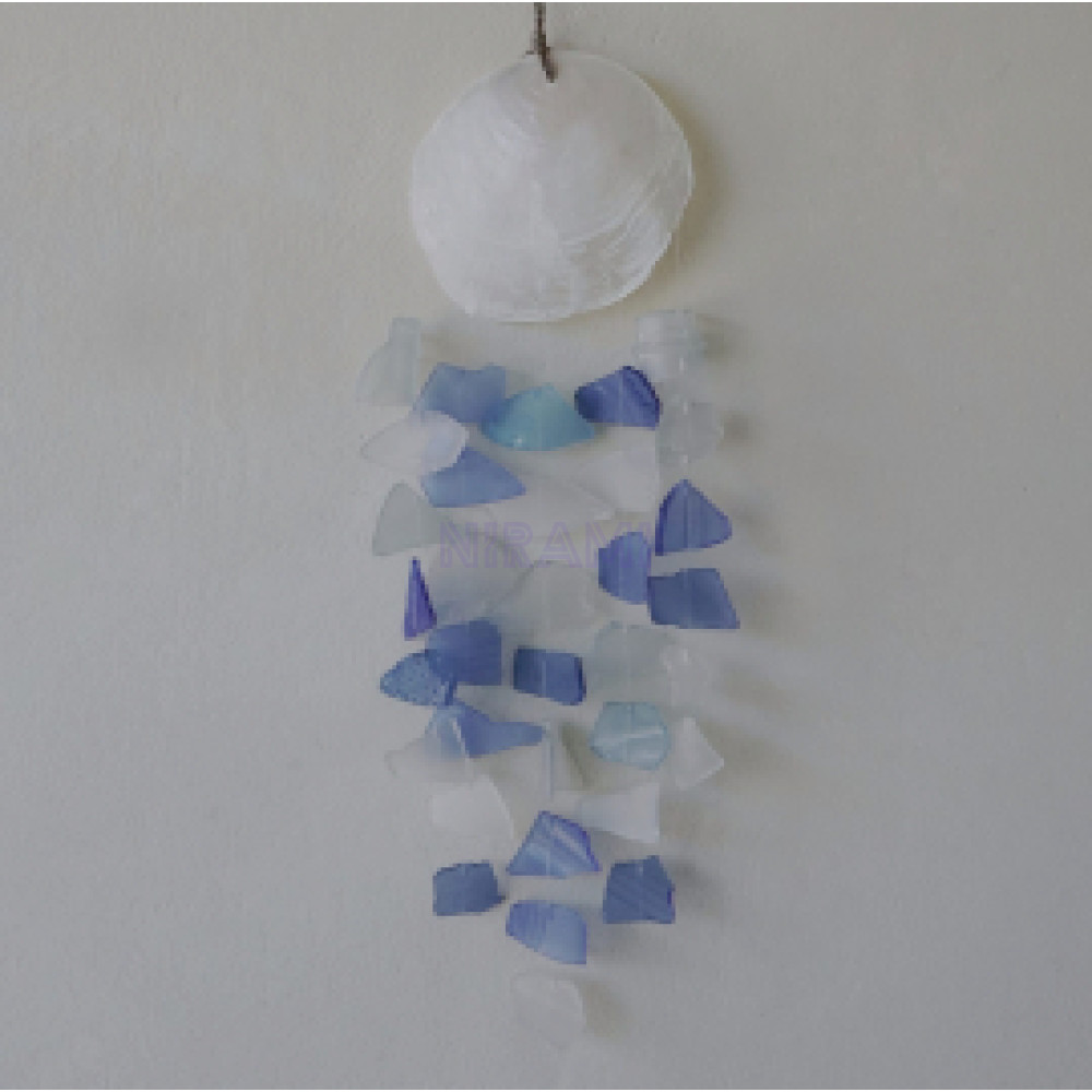 Carillón vidrio reciclado - Azul y Blanco