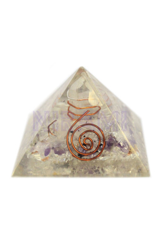 Gemchips y Cobre Med. Orgonita Pirámide 55mm