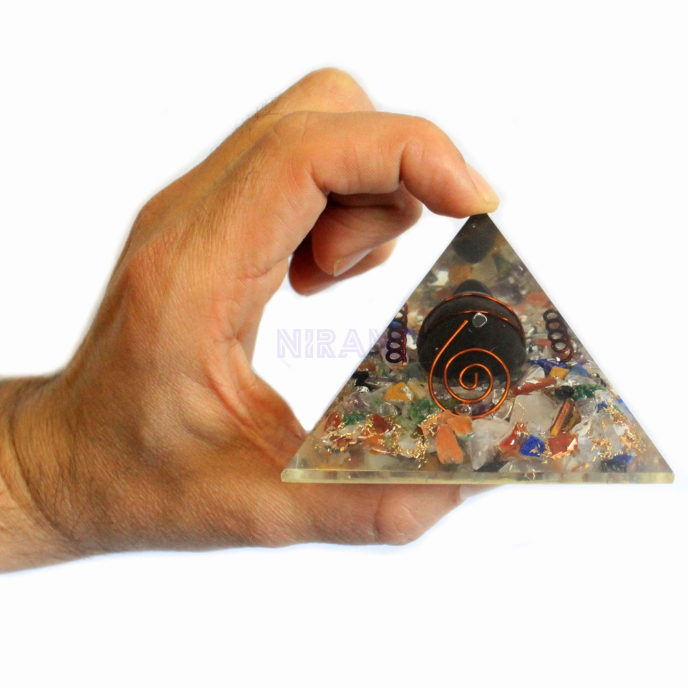 Gemchips, Cobre, Tortuga Org Orgonite Pirámide 60mm
