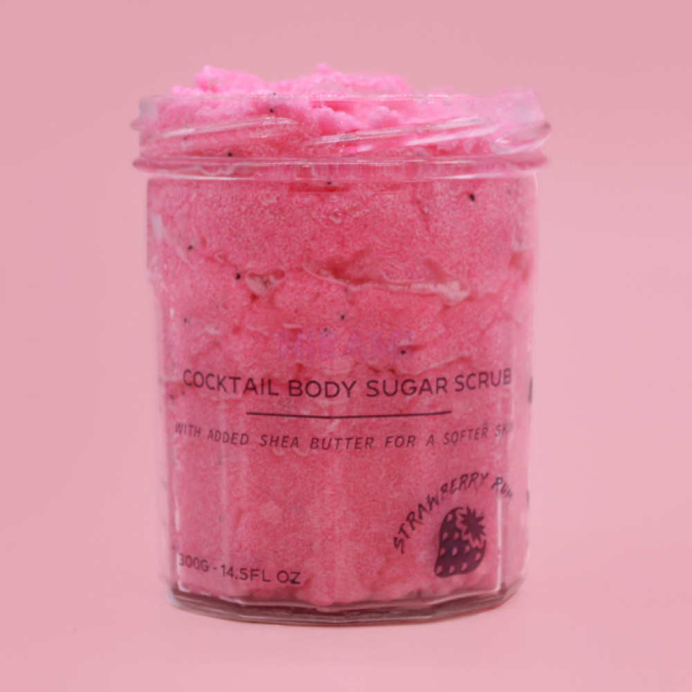 Ron de fresa exfoliante corporal de azúcar - 300g