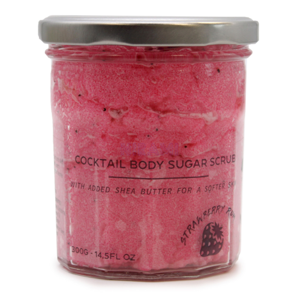 Ron de fresa exfoliante corporal de azúcar - 300g