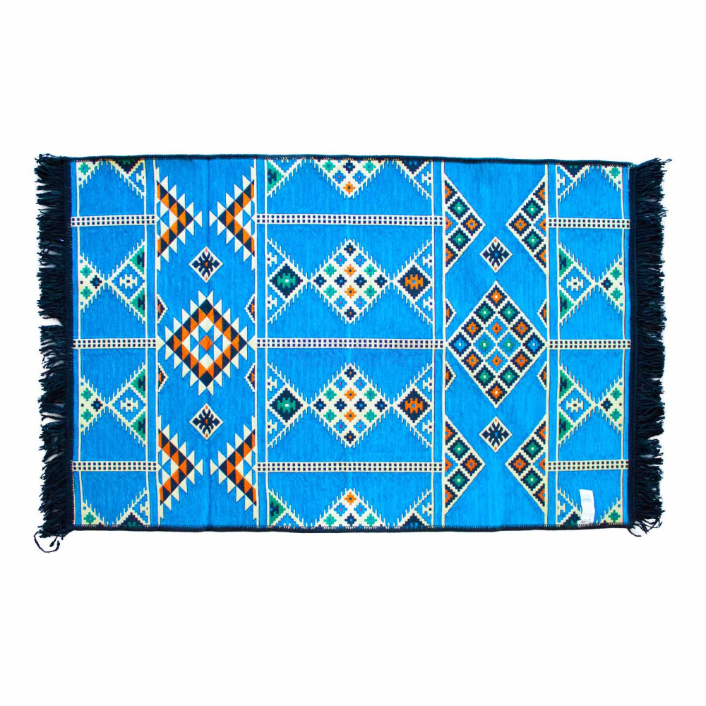 Alfombra Kilim 125x80 cm - Azul cielo