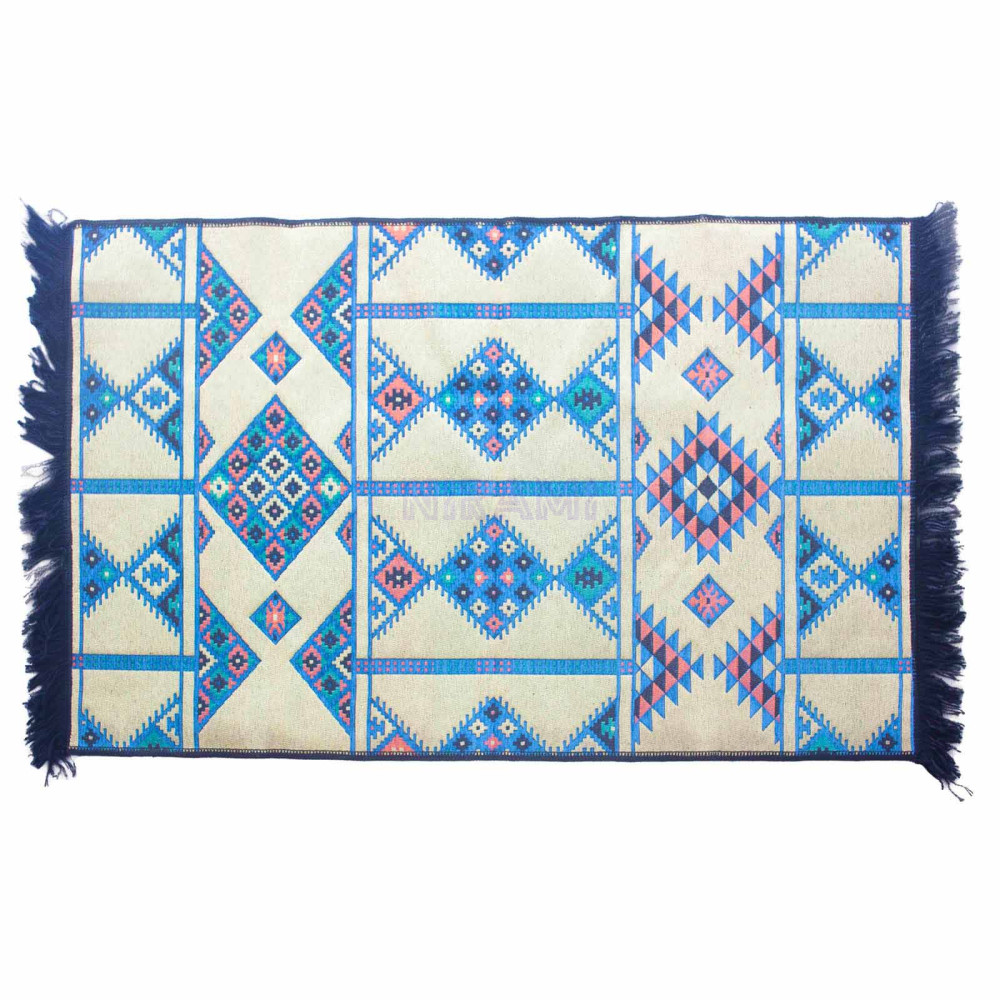 Alfombra Kilim 125x80 cm - Azul cielo
