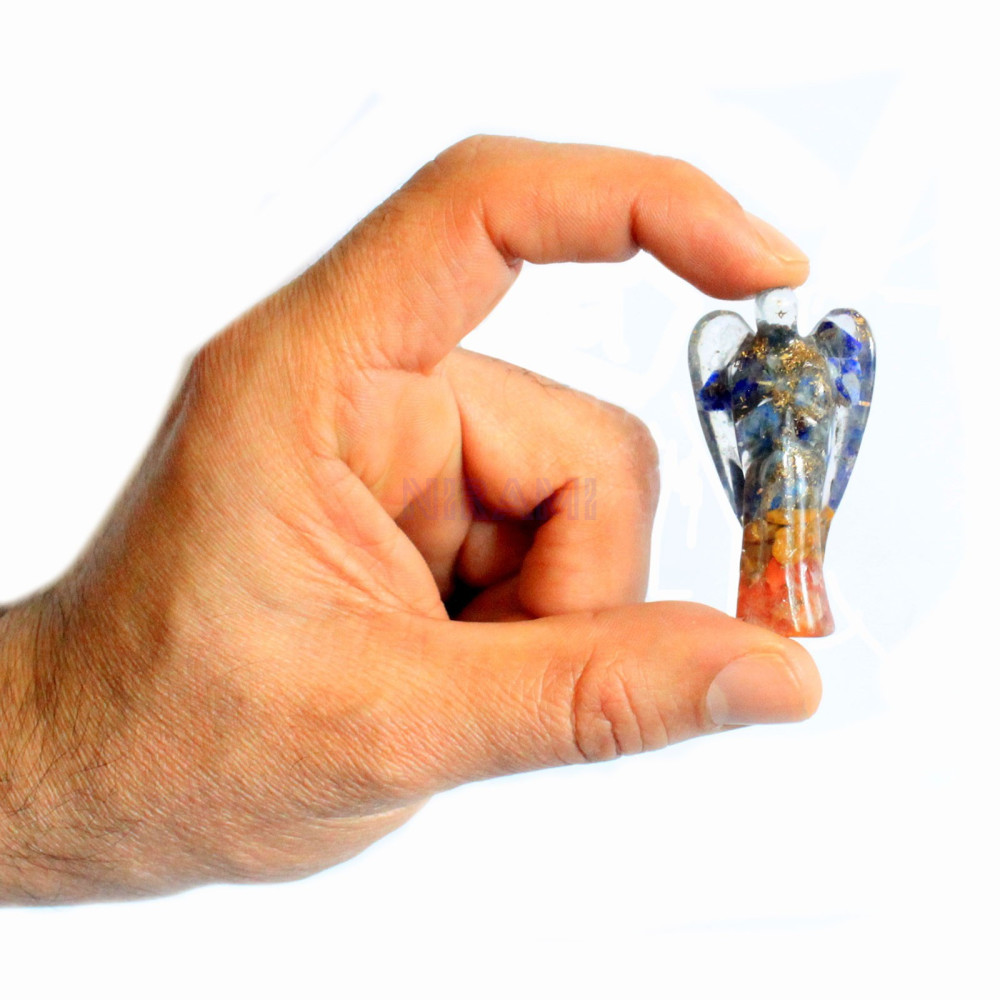 Gemchips y cobre Orgonite Angel 50mm
