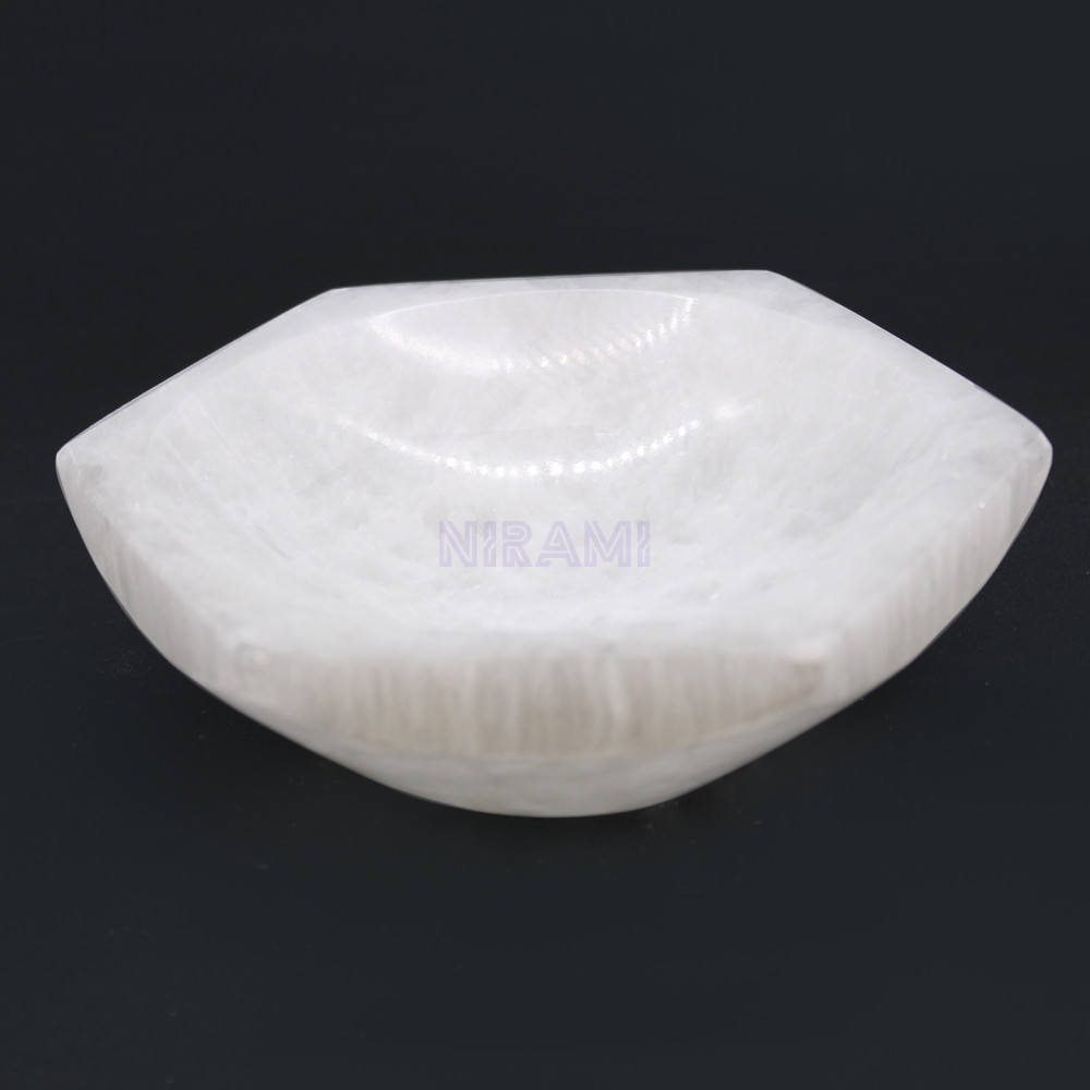 Cuenco hexagonal de selenita - 15cm