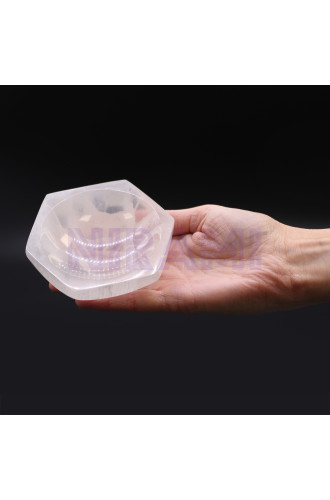 Cuenco hexagonal de selenita - 10cm