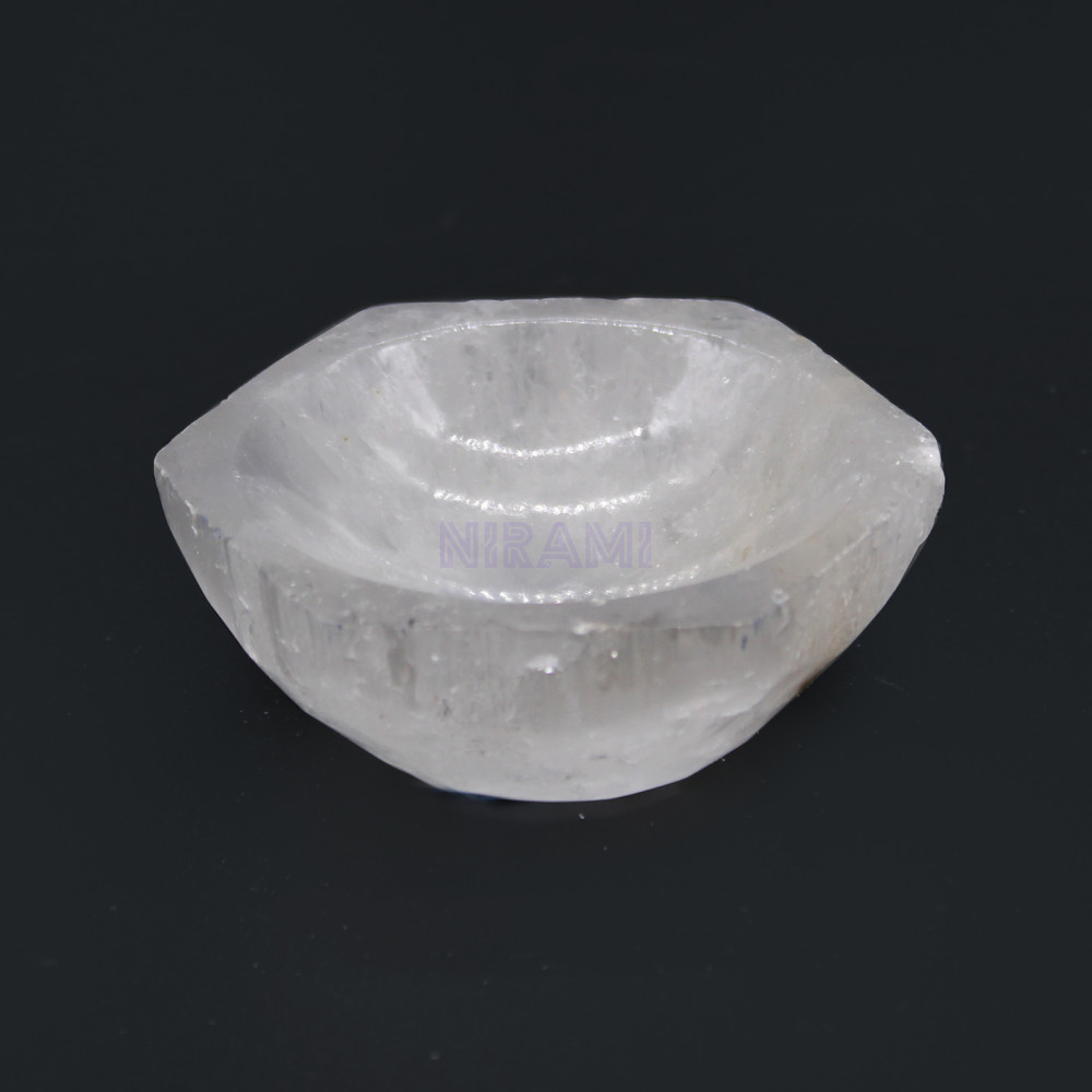 Cuenco hexagonal de selenita - 6cm