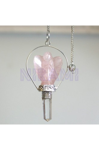 Péndulo ángel cuarzo rosa