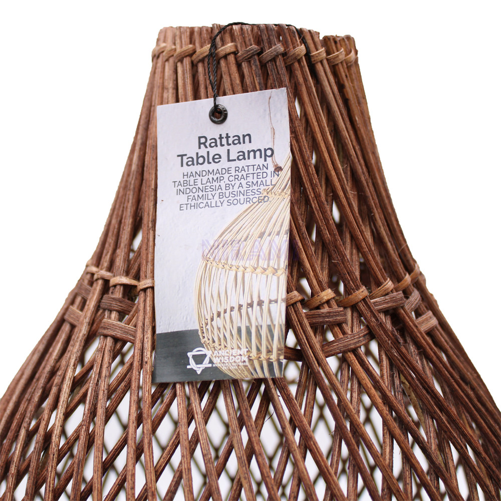 Lampara de Mesa de mimbre - Marrón Oscuro