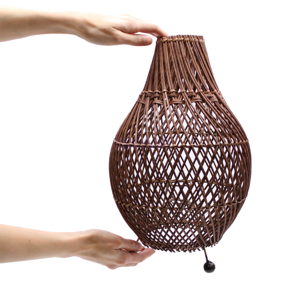 Lampara de Mesa de mimbre - Marrón Oscuro