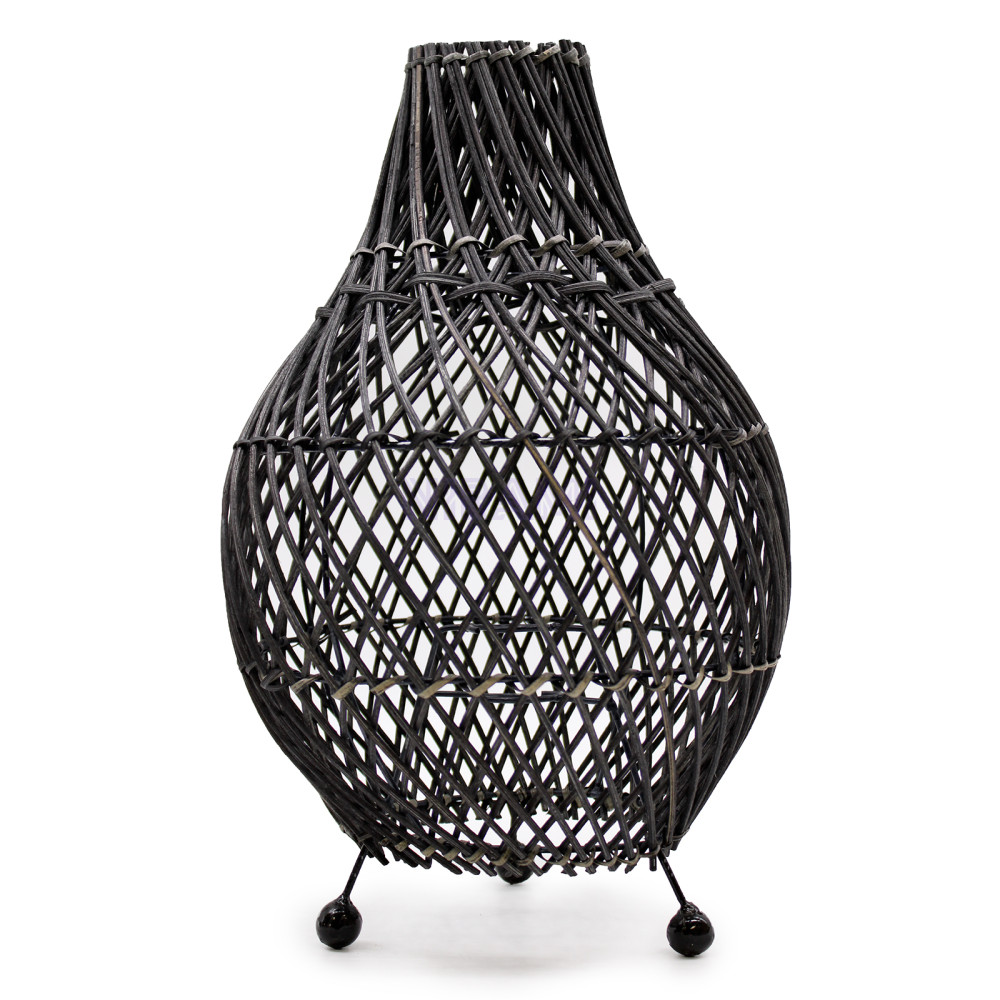  Lámpara de mesa de Mimbre - negro