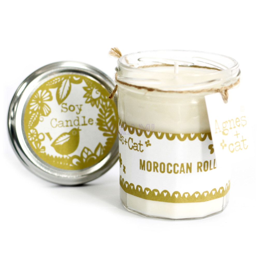 Moroccan Roll Velas en Bote de Cristal 