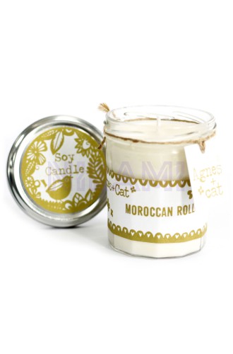 Moroccan Roll Velas en Bote de Cristal 